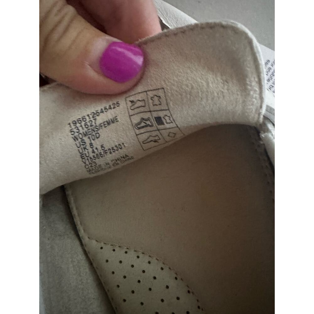 Lands End Off White Cream Leather Slip On Comfort Loafers Flats Shoes Size 10 - Picture 6 of 8